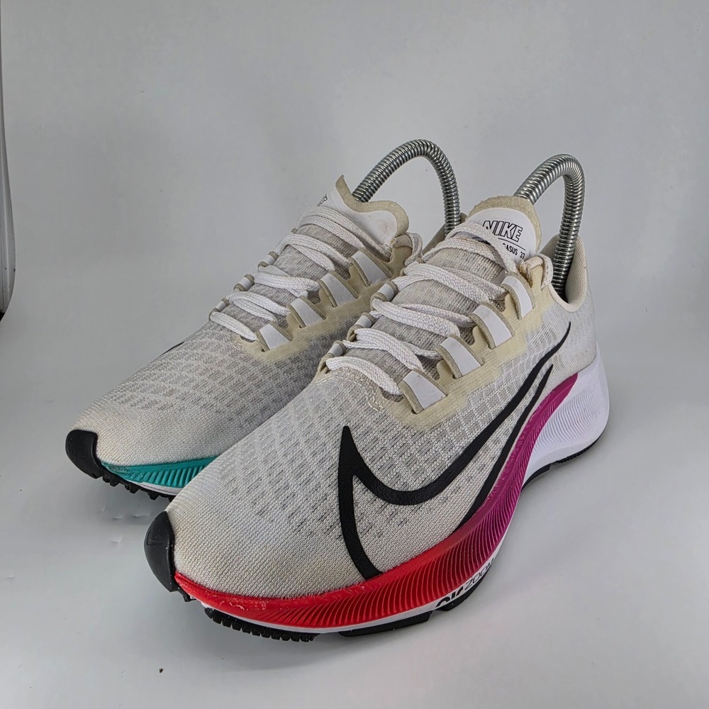 Nike Running Shoes Womens 5 White Multi Pegasus 37 Air Zoom Magenta BQ9647-103 - Picture 2 of 10